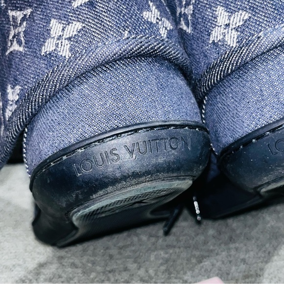 Louis Vuitton: Denim LV Monogram Brea High Top Sneakers - Picture 14 of 16